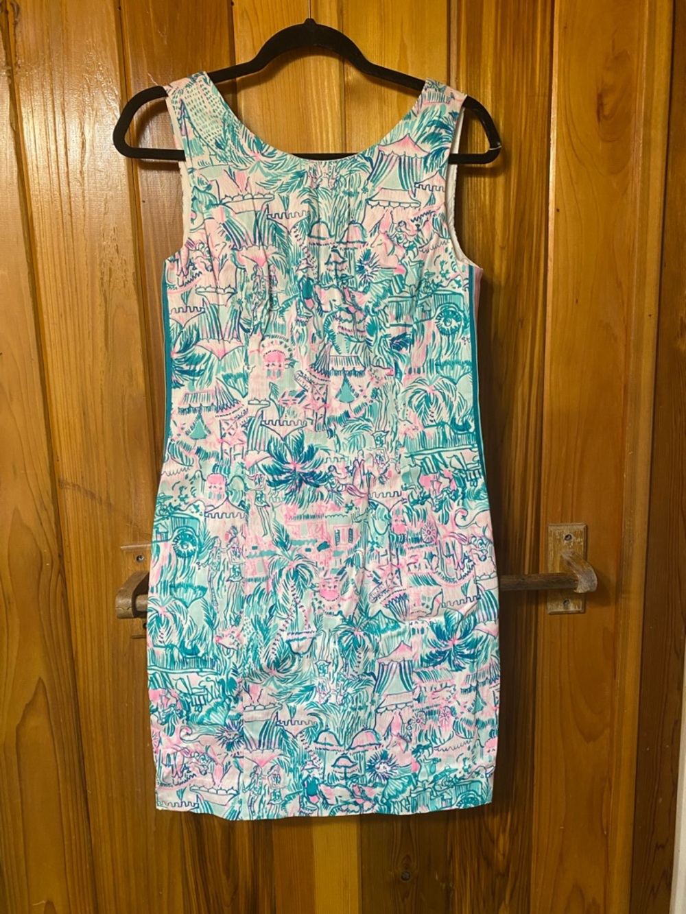 Lilly Pulitzer Pink & Teal Tropical Print Sleeveless Mini Dress